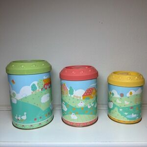 Vintage Avon Calico Country‎ Nesting Canisters Set Of 3